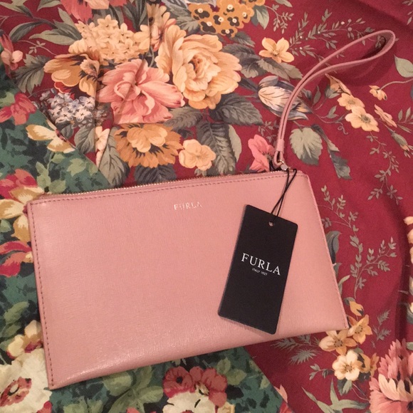 Brand New Furla Wristlet - med mauve w/ gold - Picture 2 of 8